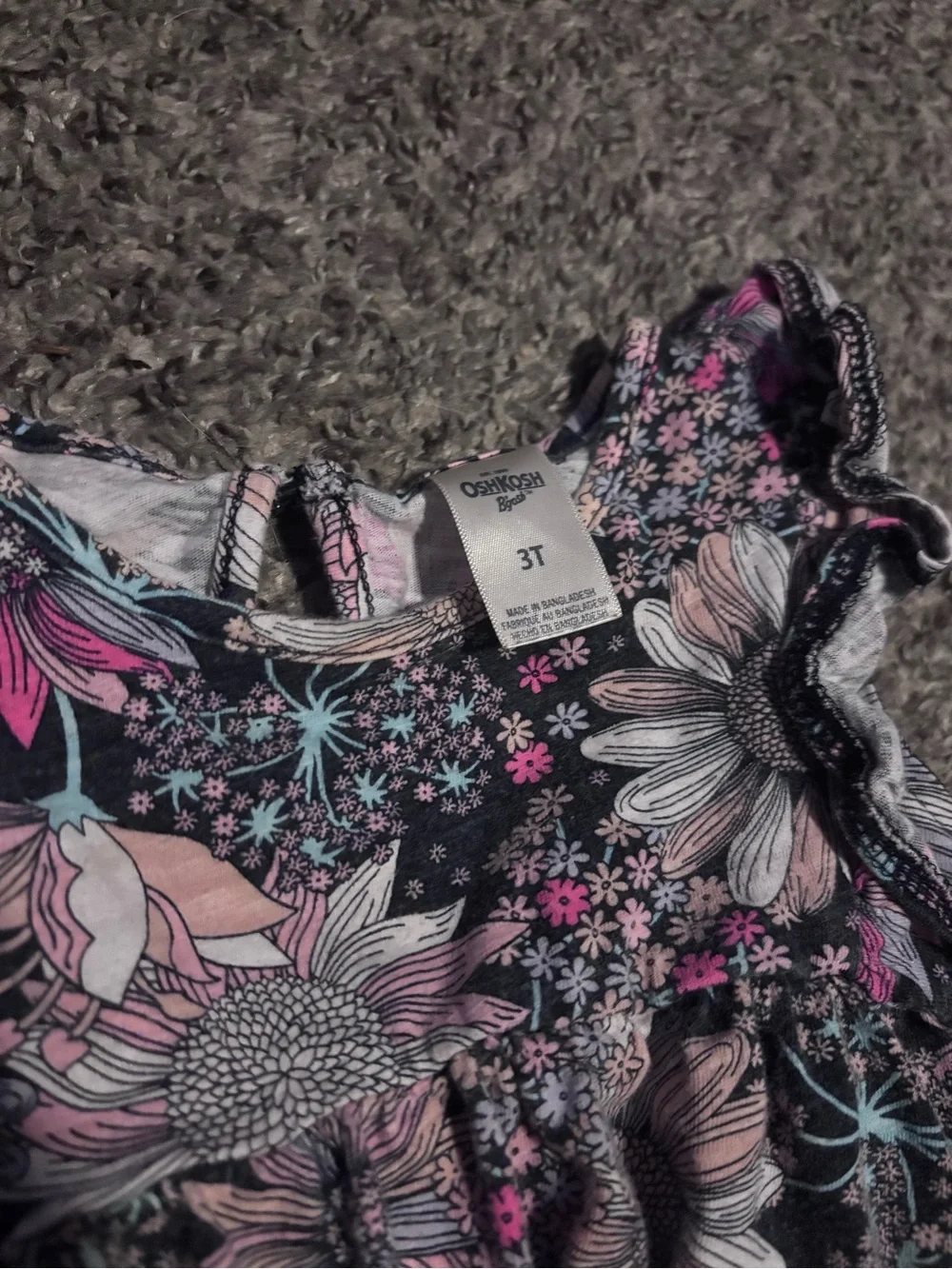 2 piece Girls floral print ruffle sleeve shirts